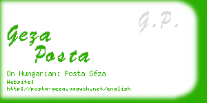 geza posta business card